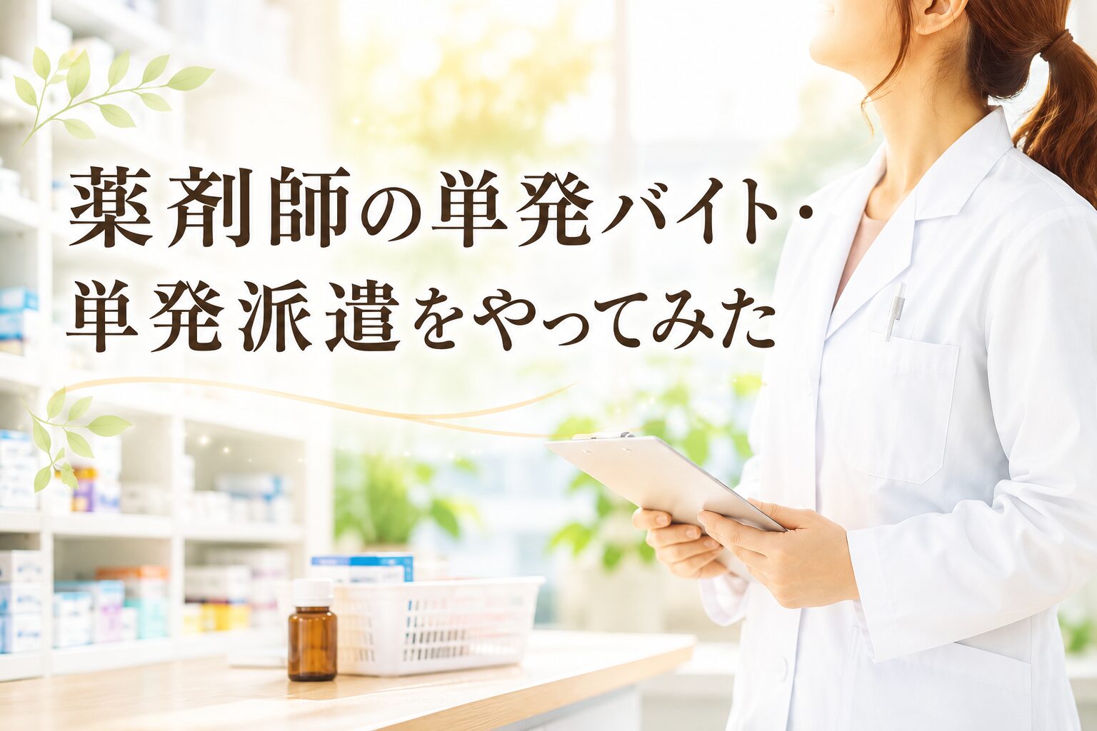 薬剤師の単発バイト・単発派遣の体験談と職場選びのイメージ画像